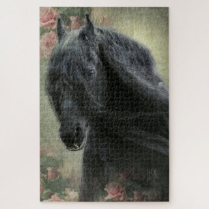 Black Beauty Friesian Horse - Puzzle Legpuzzel