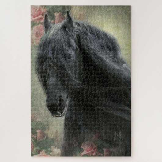 Black Beauty Friesian Horse - Puzzle Legpuzzel (Verticaal)