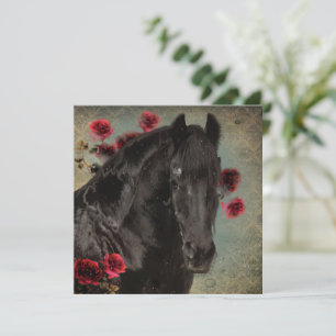 Black Beauty Friesian Horse - Wenskaart Bedankkaart