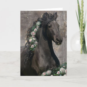 Black Beauty Friesian Horse - Wenskaart Bedankkaart