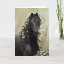 Black Beauty Friesian Horse - Wenskaart Bedankkaart