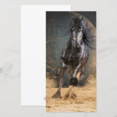 Black Beauty Friesian Horse - Wenskaart Bedankkaart (Voorkant / Achterkant)