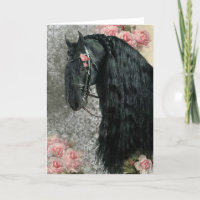 Black Beauty Friesian Horse - Wenskaart