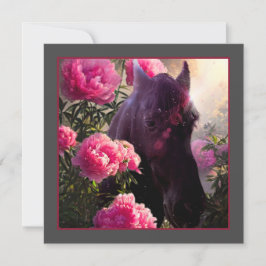 Black Beauty Friesian Horse - Wenskaart Feestdagenkaart