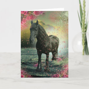 Black Beauty Friesian Horse - Wenskaart Kaart