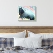 Black Beauty Friesian Horse - Wrapped Canvas (Insitu (Slaapkamer))