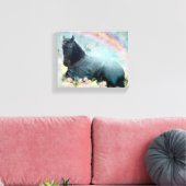 Black Beauty Friesian Horse - Wrapped Canvas (Insitu (Woonkamer))