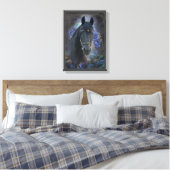 Black Beauty Friesian Horse - Wrapped Canvas (Insitu (Slaapkamer))