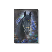 Black Beauty Friesian Horse - Wrapped Canvas