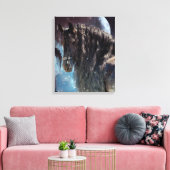 Black Beauty Friesian Horse - Wrapped Canvas (Insitu (Woonkamer))