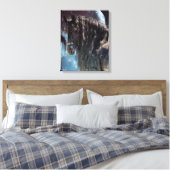 Black Beauty Friesian Horse - Wrapped Canvas (Insitu (Slaapkamer))