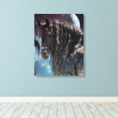 Black Beauty Friesian Horse - Wrapped Canvas (Insitu (Houten vloer))