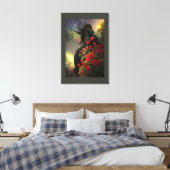 Black Beauty Friesian Horse - Wrapped Canvas (Insitu (Slaapkamer))