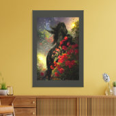 Black Beauty Friesian Horse - Wrapped Canvas (Insitu (Woonkamer))