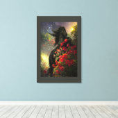 Black Beauty Friesian Horse - Wrapped Canvas (Insitu (Houten vloer))