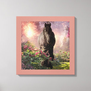 Black Beauty Friesian Horse - Wrapped Canvas Afdruk