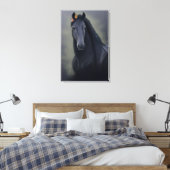 Black Beauty Friesian Horse - Wrapped Canvas Afdruk (Insitu (Slaapkamer))
