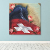 Black Beauty Friesian Horse - Wrapped Canvas Afdruk (Insitu (Houten vloer))