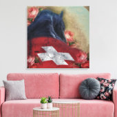 Black Beauty Friesian Horse - Wrapped Canvas Afdruk (Insitu (Woonkamer))