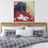 Black Beauty Friesian Horse - Wrapped Canvas Afdruk (Insitu (Slaapkamer))