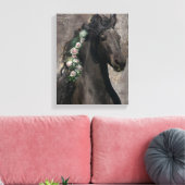 Black Beauty Friesian Horse - Wrapped Canvas Afdruk (Insitu (Woonkamer))