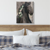 Black Beauty Friesian Horse - Wrapped Canvas Afdruk (Insitu (Slaapkamer))