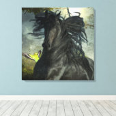 Black Beauty Friesian Horse - Wrapped Canvas Afdruk (Insitu (Houten vloer))