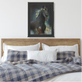 Black Beauty Friesian Horse - Wrapped Canvas Afdruk (Insitu (Slaapkamer))