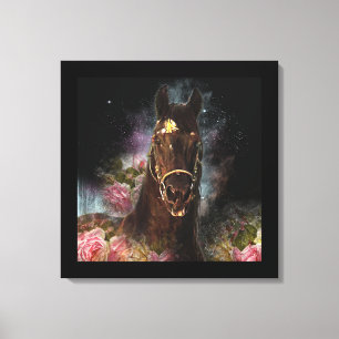 Black Beauty Friesian Horse - Wrapped Canvas Afdruk