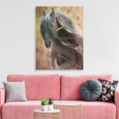 Black Beauty Friesian Horse - Wrapped Canvas Afdruk (Insitu (Woonkamer))