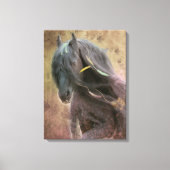 Black Beauty Friesian Horse - Wrapped Canvas Afdruk (Voorkant)