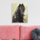Black Beauty Friesian Horse - Wrapped Canvas Afdruk (Insitu (Woonkamer))