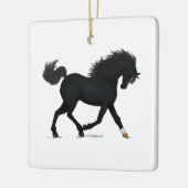 Black Beauty gepersonaliseerd kerstpaard Pony Keramisch Ornament (Links)