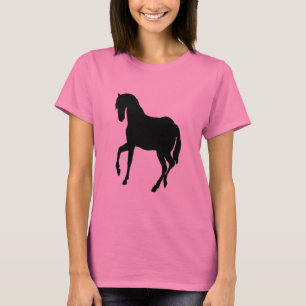 Black Beauty Horse in Roze Dames LSleeve T-shirt