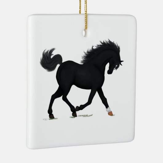Black Beauty Horse Pony Equestrian Charm Durant Keramisch Ornament (Rechts)