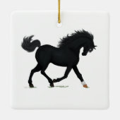 Black Beauty Horse Pony Equestrian Charm Durant Keramisch Ornament (Achterkant)