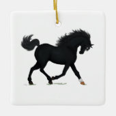 Black Beauty Horse Pony Equestrian Charm Durant Keramisch Ornament (Voorkant)