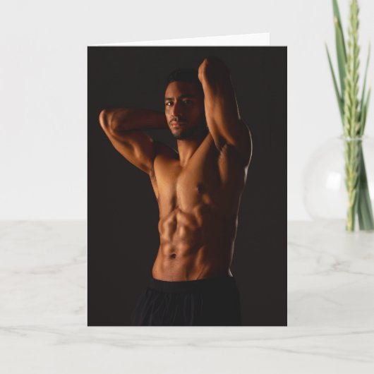 Black Beauty Hot Guy Greetings Card Kaart (Voorkant)