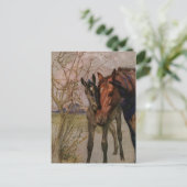  Black Beauty-paard "Mijn moeder en ik" Briefkaart (Staand voorkant)