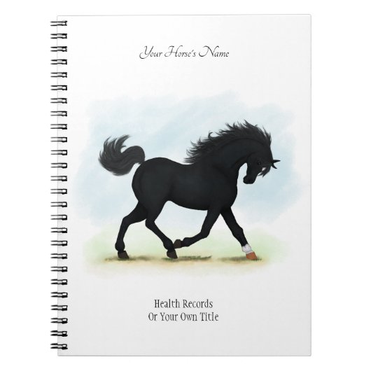 Black Beauty Personalized Horse Owner's Journal Notitieboek (Voorkant)