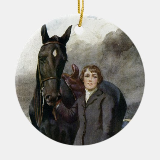 Black Beauty - ze koos me voor haar paard Keramisch Ornament (Voorkant)