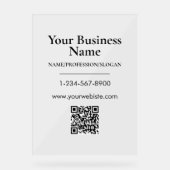 Black Bedrijfsnaam Storefront QR Code Contactgegev Acryl Bord (Voorkant)