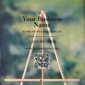 Black Bedrijfsnaam Storefront QR Code Contactgegev Acryl Bord (Neutraal)