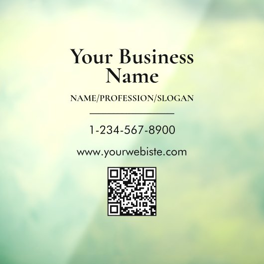 Black Bedrijfsnaam Storefront QR Code Contactgegev Raamsticker (Vel 3)