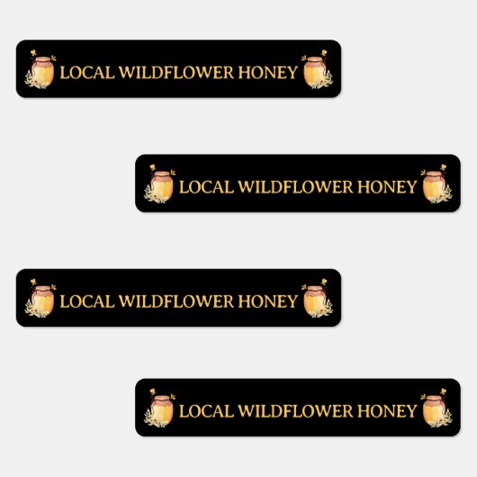 Black Bee Honey Label Metallic Gold Text (Groep)