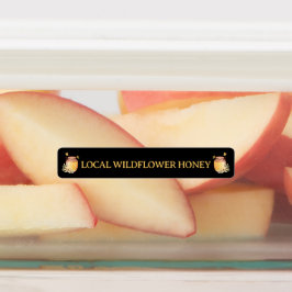 Black Bee Honey Label Metallic Gold Text