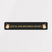Black Bee Honey Label Metallic Gold Text (Design 1)