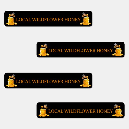 Black Bee Honey Label Metallic Gold Text (Groep)