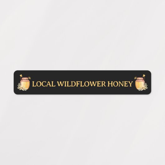 Black Bee Honey Label Metallic Gold Text (Design 2)