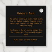 Black Bee Honey Label Metallic Gold Text (Achterkant)